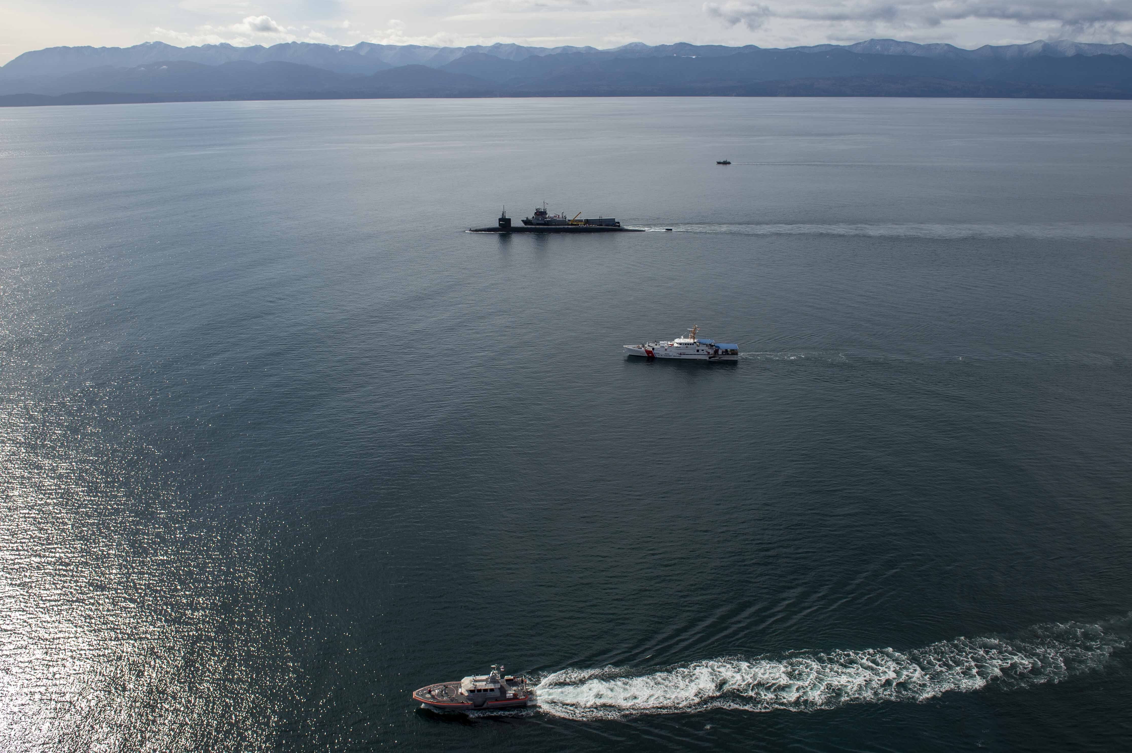 This is an image of Navy and Coast Guard vessels off the coast of Washington.